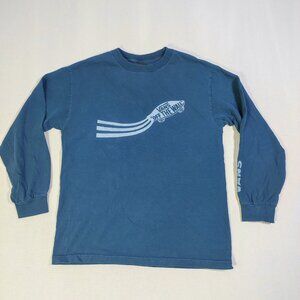 Vans long sleeve sweatshirt boys size L blue double side printed graphic design